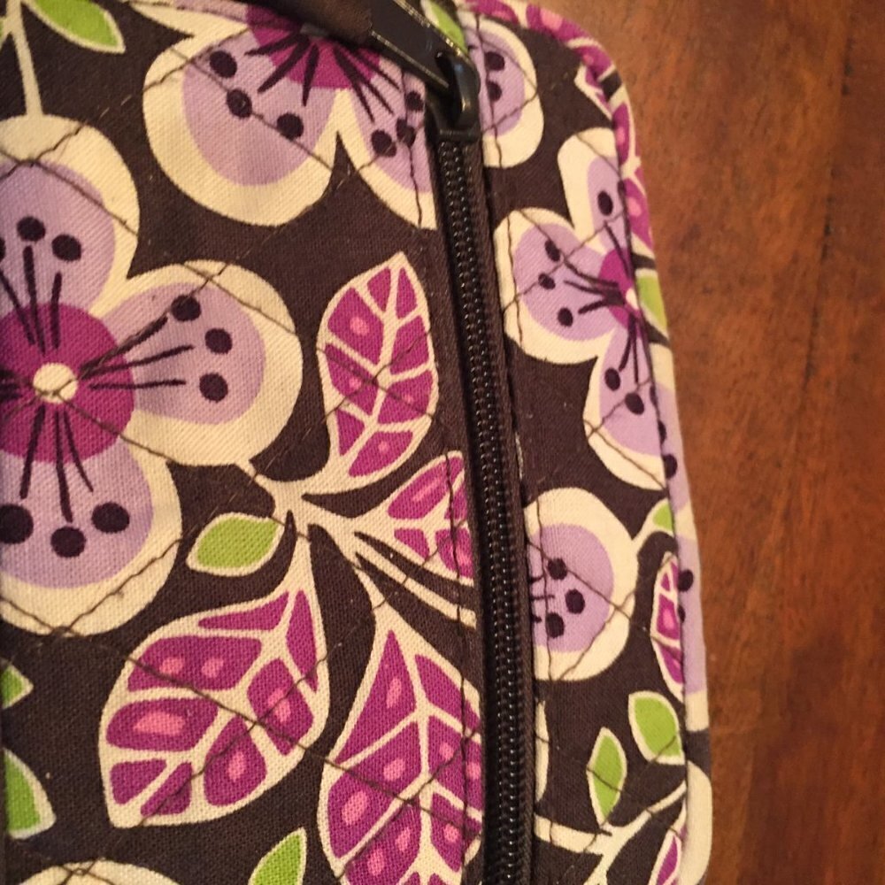 Vera Bradley Plum Petals Brown Purple Wallet - Picture 3 of 5